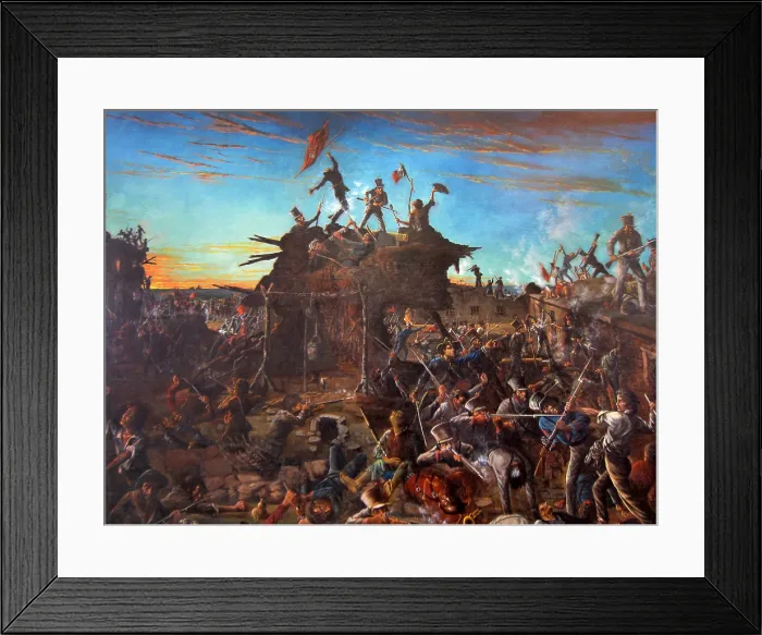 Framed Print : Dawn at the Alamo, by Henry Arthur McArdle, hangs in the Senate Chamber of the Texas State Capitol, Austin, Texas (BSLOC_2019_8_2) Framed Print : Dawn at the Alamo, by Henry Arthur McArdle, hangs in the Senate Chamber of the Texas State Capitol, Austin, Texas (BSLOC_2019_8_2)