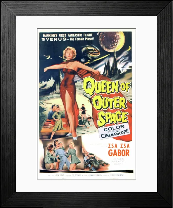 Framed Print : QUEEN OF OUTER SPACE, Zsa Zsa Gabor, 1958, poster art Framed Print : QUEEN OF OUTER SPACE, Zsa Zsa Gabor, 1958, poster art