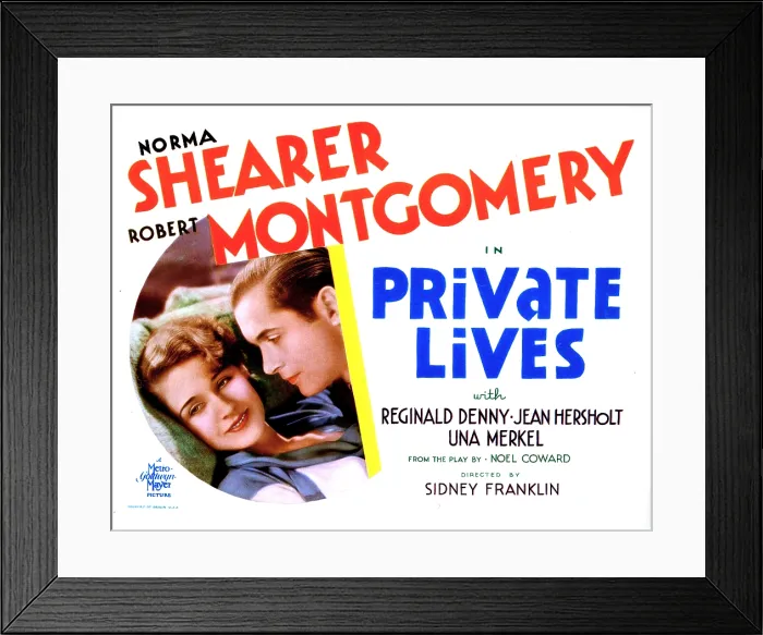 Framed Print : PRIVATE LIVES, from left, Norma Shearer, Robert Montgomery, 1931 Framed Print : PRIVATE LIVES, from left, Norma Shearer, Robert Montgomery, 1931