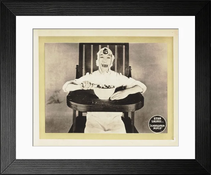 Framed Print : MANDARIN MIX-UP, lobbycard, Stan Laurel, 1924 Framed Print : MANDARIN MIX-UP, lobbycard, Stan Laurel, 1924