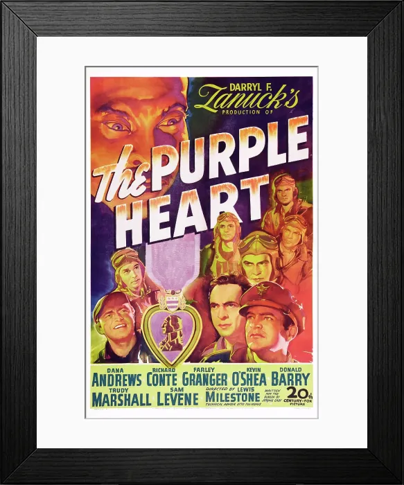 Framed Print : THE PURPLE HEART, US poster art, Dana Andrews, 1944. TM and Copyright 20th Century Fox Film Corp. All rights reserved / Courtesy: Everett Collection