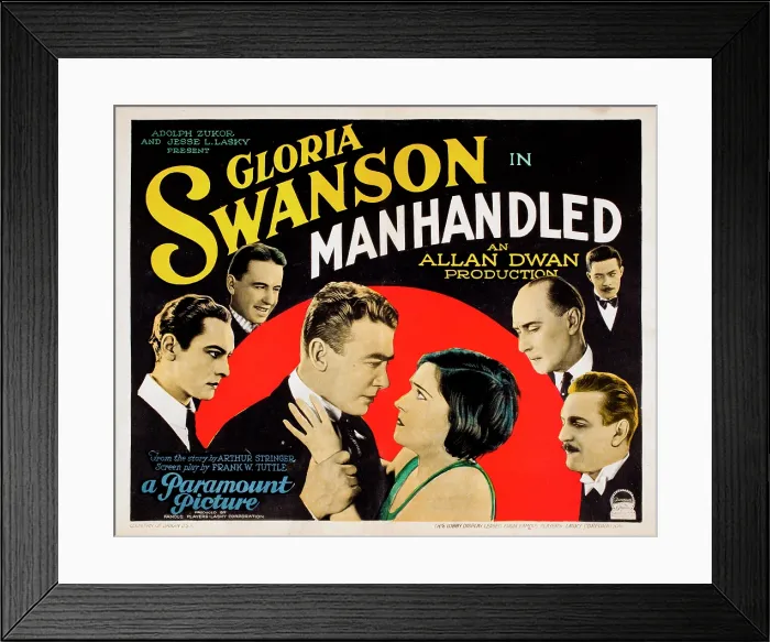 Framed Print : MANHANDLED, Gloria Swanson, 1924