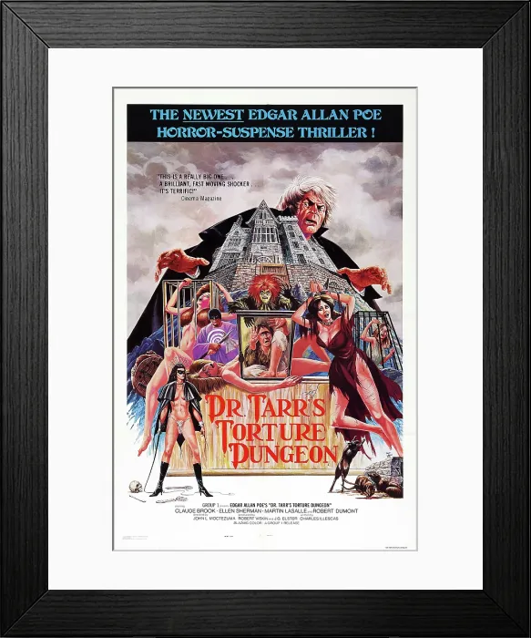 Framed Print : THE MANSION OF MADNESS, (aka DR. TARR'S TORTURE DUNGEON), US poster art, 1973 Framed Print : THE MANSION OF MADNESS, (aka DR. TARR'S TORTURE DUNGEON), US poster art, 1973