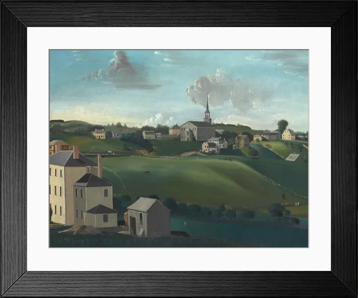 Framed Print : Meetinghouse Hill, Roxbury, Massachusetts, 1799 by John Ritto Penniman. This is one of the oldest sections of Boston's historic Dorchester neighborhood Framed Print : Meetinghouse Hill, Roxbury, Massachusetts, 1799 by John Ritto Penniman. This is one of the oldest sections of Boston's historic Dorchester neighborhood