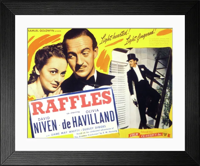 Framed Print : RAFFLES, Olivia De Havilland, David Niven, 1939 Framed Print : RAFFLES, Olivia De Havilland, David Niven, 1939