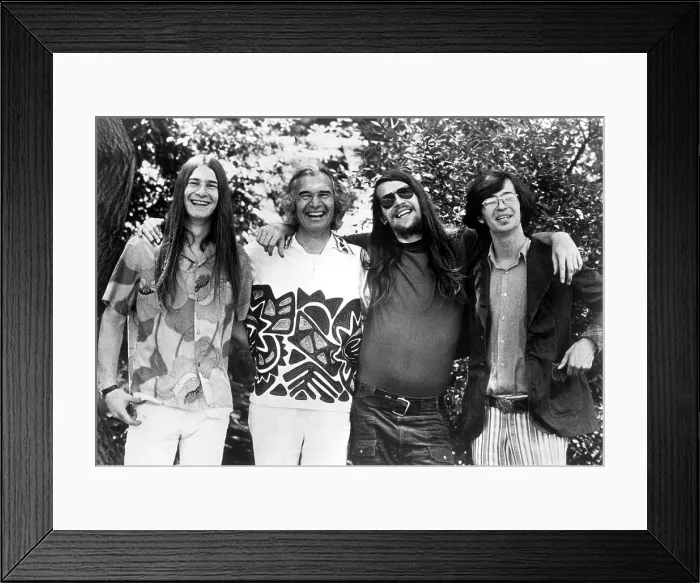 Framed Print : Two generations of Brubecks, Dave Brubeck with sons Dan, Chris, and Darius, 1970s. Courtesy: CSU Archives  /  Everett Collection
