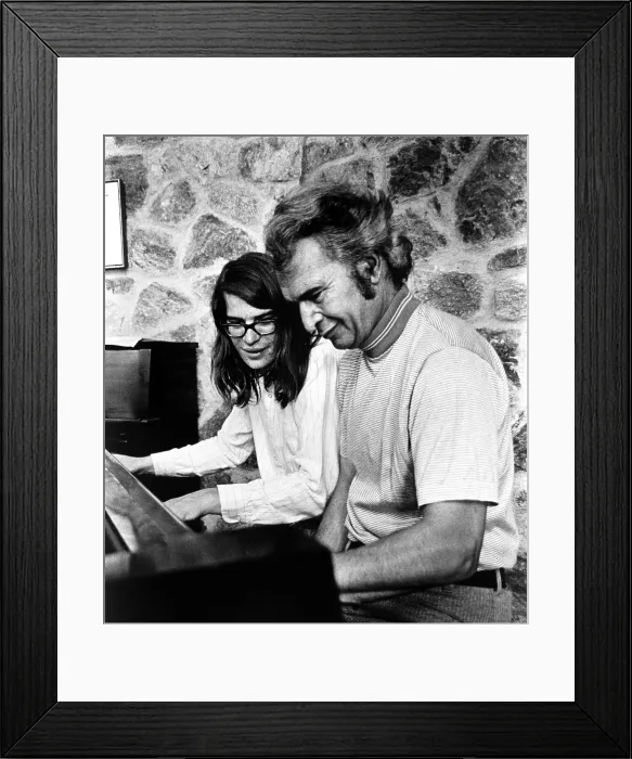Framed Print : Dave Brubeck and son Chris playing piano, 1970s. Courtesy: CSU Archives  /  Everett Collection