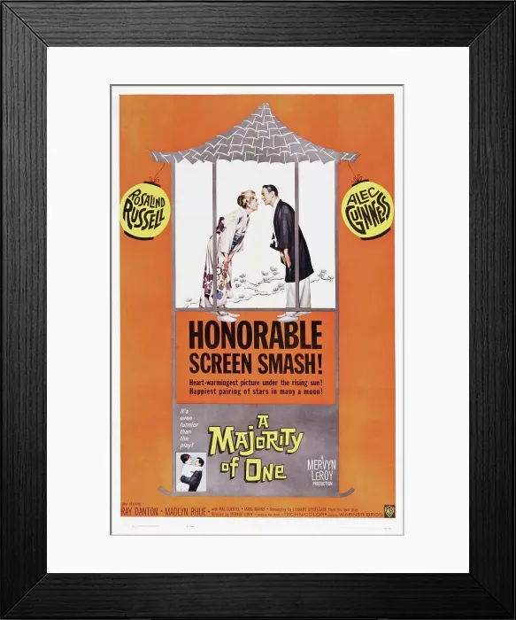 Framed Print : A MAJORITY OF ONE, US poster art, from left: Rosalind Russell, Alec Guinness, 1961 Framed Print : A MAJORITY OF ONE, US poster art, from left: Rosalind Russell, Alec Guinness, 1961