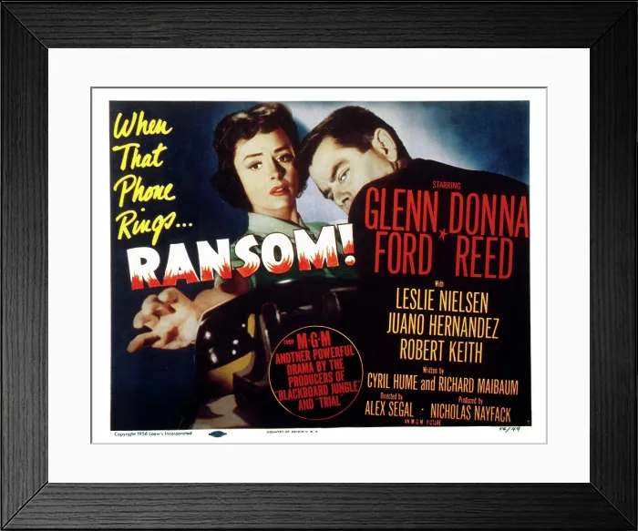 Framed Print : RANSOM!, Donna Reed, Glenn Ford, 1956