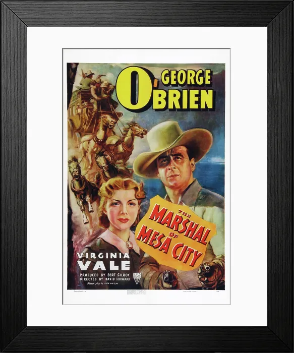 Framed Print : THE MARSHAL OF MESA CITY, US poster art, from left: Virginia Vale, George O'Brien, 1939