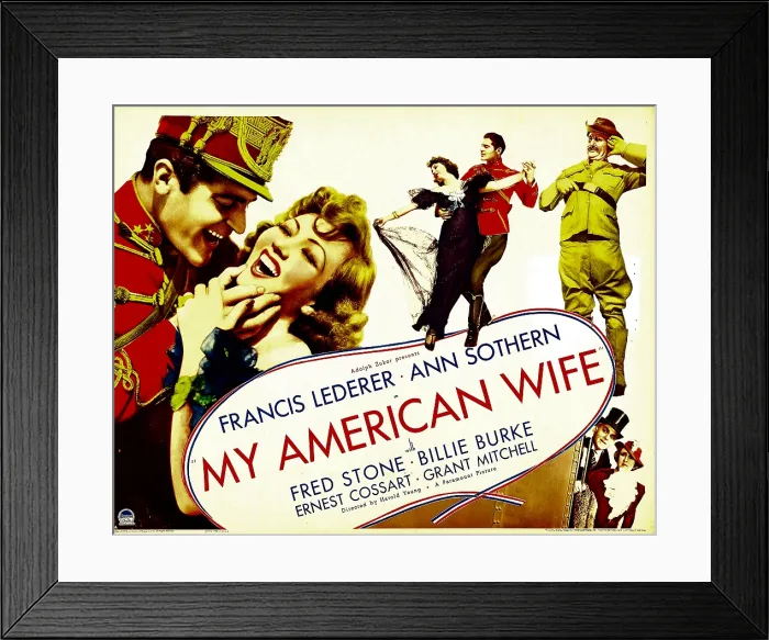 Framed Print : MY AMERICAN WIFE, from left: Francis Lederer, Ann Sothern, 1936 Framed Print : MY AMERICAN WIFE, from left: Francis Lederer, Ann Sothern, 1936