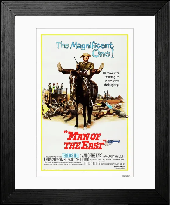Framed Print : MAN OF THE EAST, (aka E POI LO CHIAMARONO IL MAGNIFICO), US poster, Terence Hill, 1972
