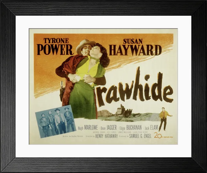 Framed Print : RAWHIDE, Tyrone Power, Susan Hayward, 1951, TM and Copyright (c)20th Century Fox Film Corp. All rights reserved Framed Print : RAWHIDE, Tyrone Power, Susan Hayward, 1951, TM and Copyright (c)20th Century Fox Film Corp. All rights reserved