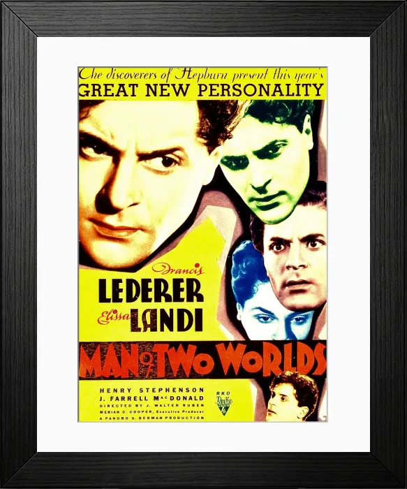 Framed Print : MAN OF TWO WORLDS, left: Francis Lederer on midget window card, 1934