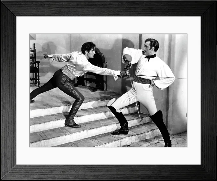 Framed Print : THE MARK OF ZORRO, Tyrone Power, Basil Rathbone, 1940, TM & Copyright (c) 20th Century Fox Film Corp. All rights reserved Framed Print : THE MARK OF ZORRO, Tyrone Power, Basil Rathbone, 1940, TM & Copyright (c) 20th Century Fox Film Corp. All rights reserved