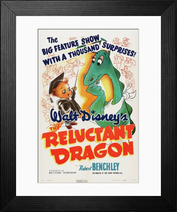 Framed Print : THE RELUCTANT DRAGON, US poster art, 1941