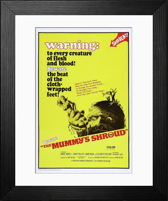 Framed Print : THE MUMMY'S SHROUD, poster art, 1967