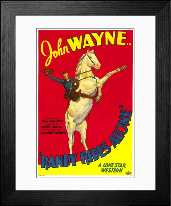 Framed Print : RANDY RIDES ALONE, John Wayne, 1934 Framed Print : RANDY RIDES ALONE, John Wayne, 1934