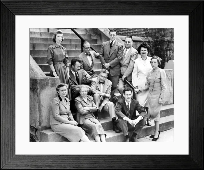 Framed Print : Dr. Alfred C. Kinsey, head of the Indiana University Institute Sex Research, with his staff, 1953. Courtesy: CSU Archives  /  Everett Collection