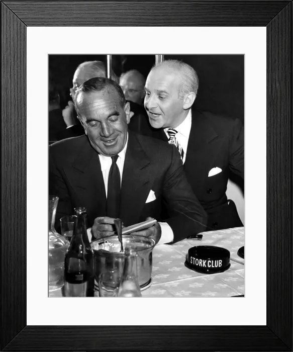 Framed Print : Al Jolson, and Walter Winchell, at the Stork Club, New York, circa 1944. Courtesy: CSU Archives / Everett Collection