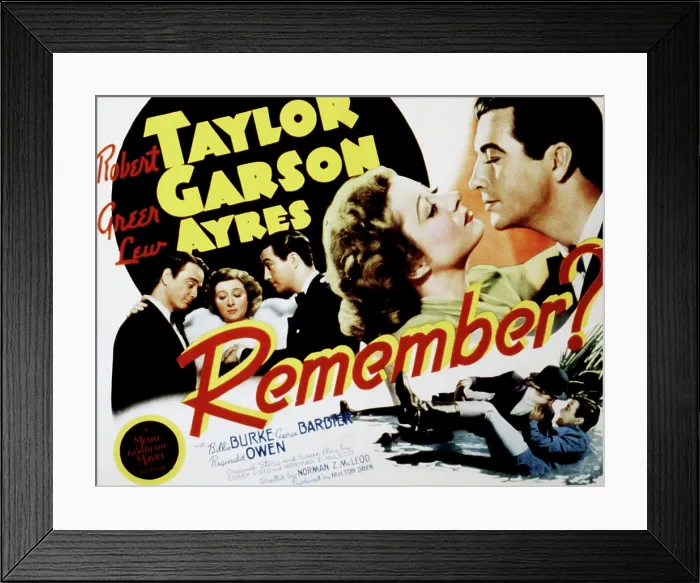 Framed Print : REMEMBER?, Lew Ayres, Greer Garson, Robert Taylor, 1939 Framed Print : REMEMBER?, Lew Ayres, Greer Garson, Robert Taylor, 1939
