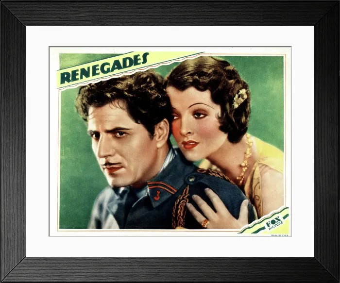 Framed Print : RENEGADES, from left, Warner Baxter, Myrna Loy, 1930, 20th Century Fox, TM & Copyright / Courtesy: Everett Collection Framed Print : RENEGADES, from left, Warner Baxter, Myrna Loy, 1930, 20th Century Fox, TM & Copyright / Courtesy: Everett Collection