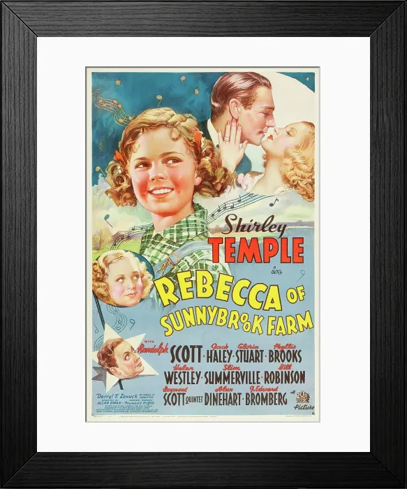 Framed Print : REBECCA OF SUNNYBROOK FARM, Phyllis Brooks, Shirley Temple, Randolph Scott, Gloria Stuart, 1938, TM and Copyright (c) 20th Century Fox Film Corp. All rights reserved