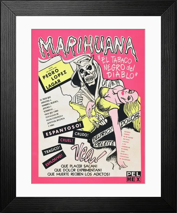 Framed Print : MARIHUANA, (aka MARIHUANA STORY), Mexican poster art, 1950