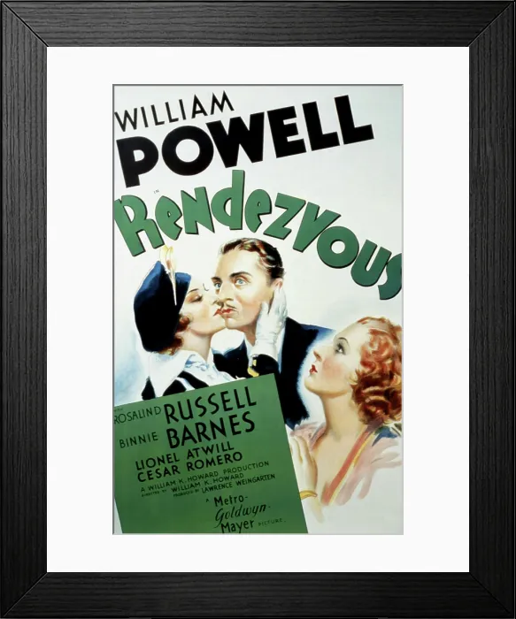Framed Print : RENDEZVOUS, Rosalind Russell, William Powell, Binnie Barnes, 1935 Framed Print : RENDEZVOUS, Rosalind Russell, William Powell, Binnie Barnes, 1935