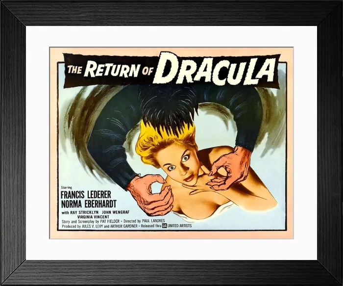 Framed Print : THE RETURN OF DRACULA, Francis Lederer, Norma Eberhardt, 1958 Framed Print : THE RETURN OF DRACULA, Francis Lederer, Norma Eberhardt, 1958