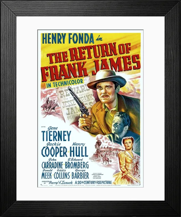 Framed Print : THE RETURN OF FRANK JAMES, Henry Fonda, 1940. TM and Copyright 20th Century Fox Film Corp. All rights reserved. Courtesy: Everett Collection