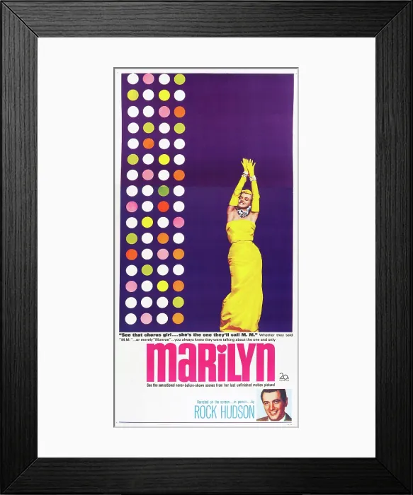 Framed Print : MARILYN, top: Marilyn Monroe, bottom: Rock Hudson on US poster art, 1963, TM and Copyright 20th Century Fox Film Corp. All rights reserved. / courtesy Everett Collection