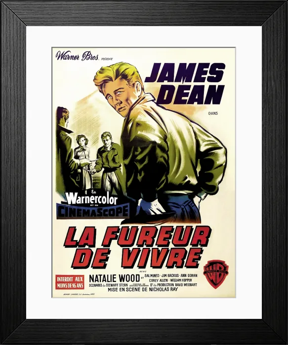 Framed Print : REBEL WITHOUT A CAUSE, (aka La FUREUR DE VIVRE), Natalie Wood, James Dean, 1955
