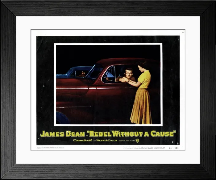 Framed Print : REBEL WITHOUT A CAUSE, from left, Corey Allen, James Dean, Natalie Wood, 1955