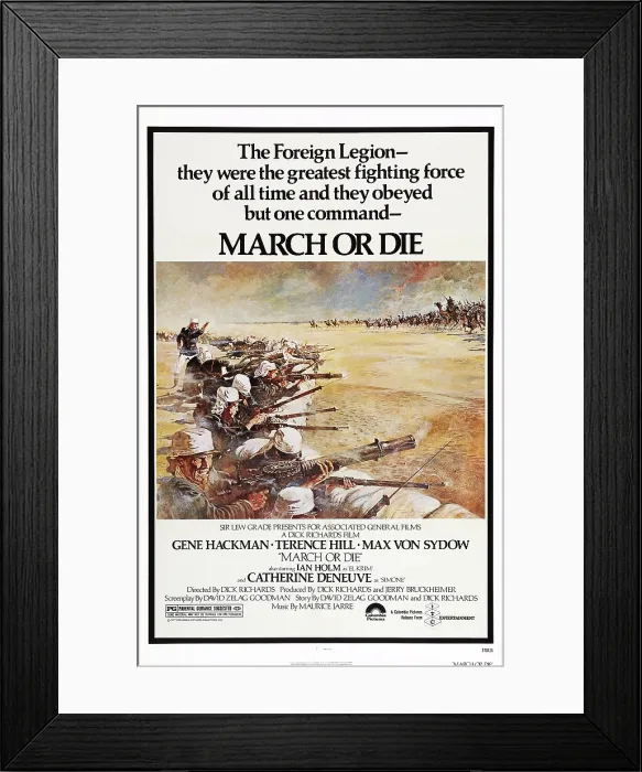 Framed Print : MARCH OR DIE, US poster art, 1977