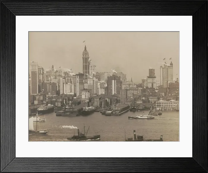 Framed Print : The Singer Building Tower was the world's tallest building when this photo was made in Sept. 1908