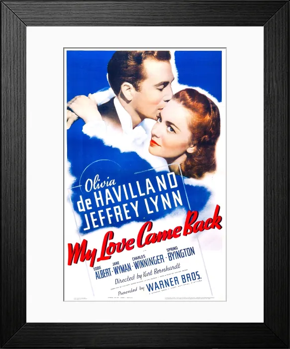 Framed Print : MY LOVE CAME BACK, US poster, Jeffrey Lynn, Olivia de Havilland, 1940