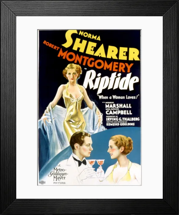Framed Print : RIPTIDE, Robert Montgomery, Norma Shearer, 1934 Framed Print : RIPTIDE, Robert Montgomery, Norma Shearer, 1934