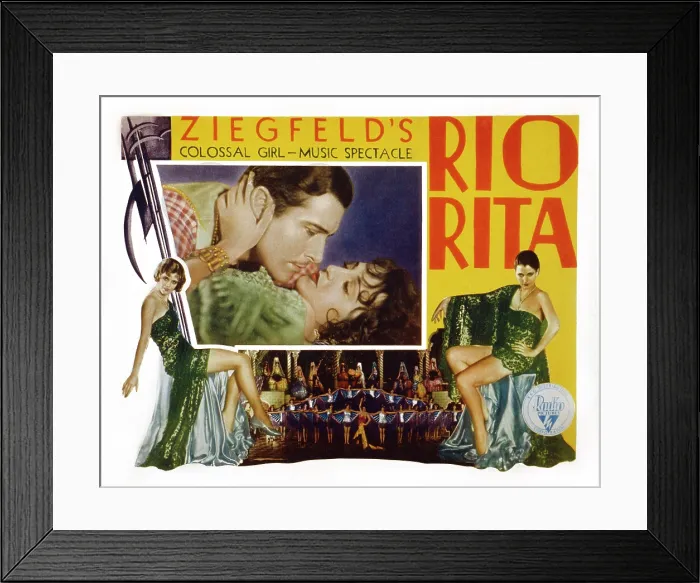Framed Print : RIO RITA, US lobbycard, from top, inset, John Boles, Bebe Daniels, 1929 Framed Print : RIO RITA, US lobbycard, from top, inset, John Boles, Bebe Daniels, 1929