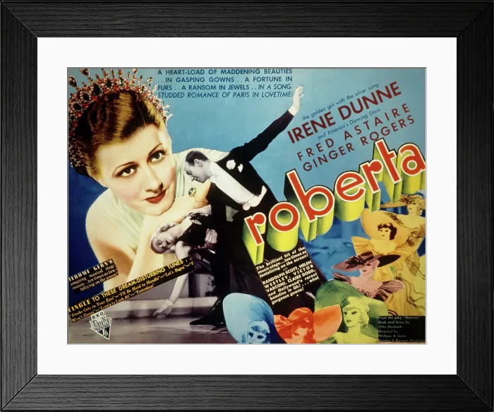Framed Print : ROBERTA, Irene Dunne, Ginger Rogers, Fred Astaire, 1935