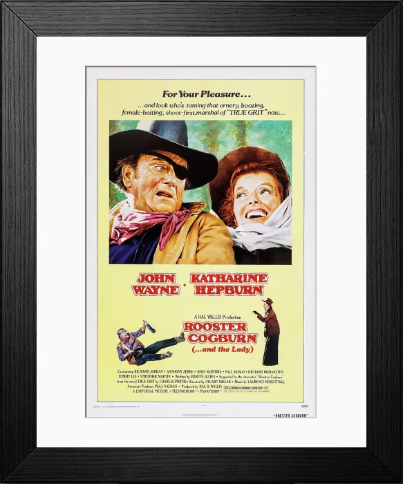 Framed Print : ROOSTER COGBURN, John Wayne, Katharine Hepburn, 1975 Framed Print : ROOSTER COGBURN, John Wayne, Katharine Hepburn, 1975