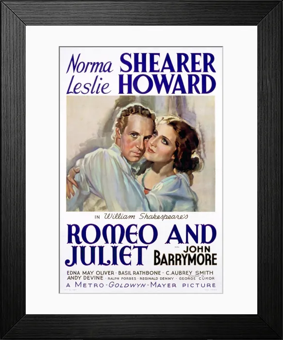 Framed Print : ROMEO AND JULIET, Leslie Howard, Norma Shearer, 1936