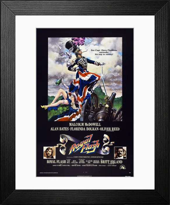 Framed Print : ROYAL FLASH, US poster, bottom from left: Malcolm McDowell, Oliver Reed, 1975, TM & Copyright 20th Century Fox Film Corp. / courtesy Everett Collection Framed Print : ROYAL FLASH, US poster, bottom from left: Malcolm McDowell, Oliver Reed, 1975, TM & Copyright 20th Century Fox Film Corp. / courtesy Everett Collection