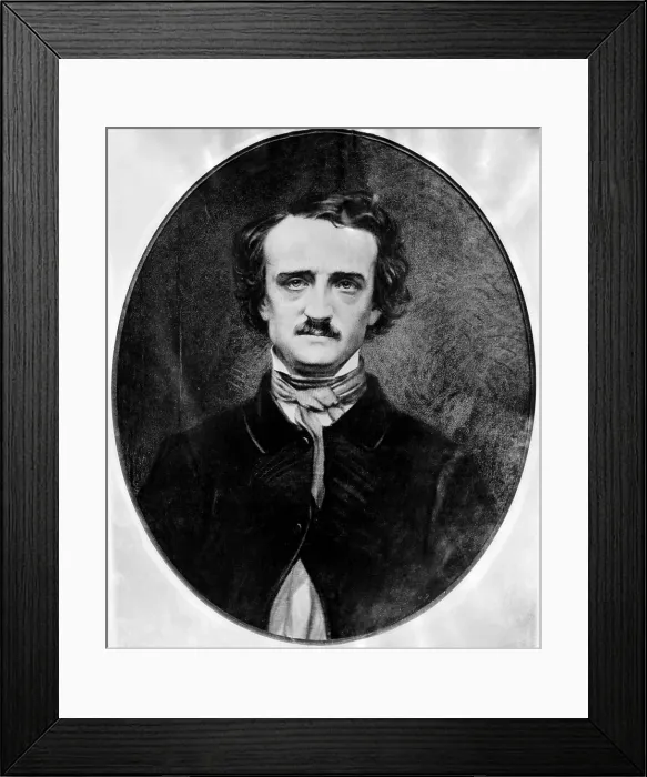 Framed Print : American poet and author Edgar Allan Poe photographed by Mathew B. Brady, circa 1840s. Courtesy: CSU Archives / Everett Colection