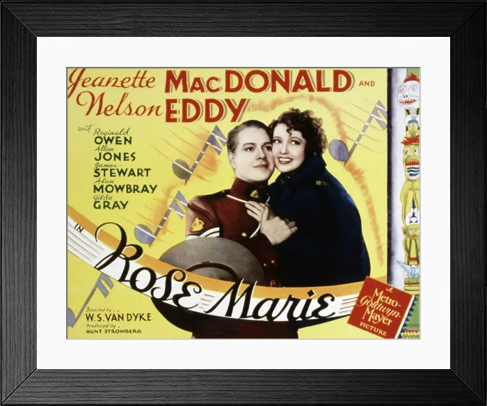 Framed Print : ROSE MARIE, Nelson Eddy, Jeanette MacDonald, 1936