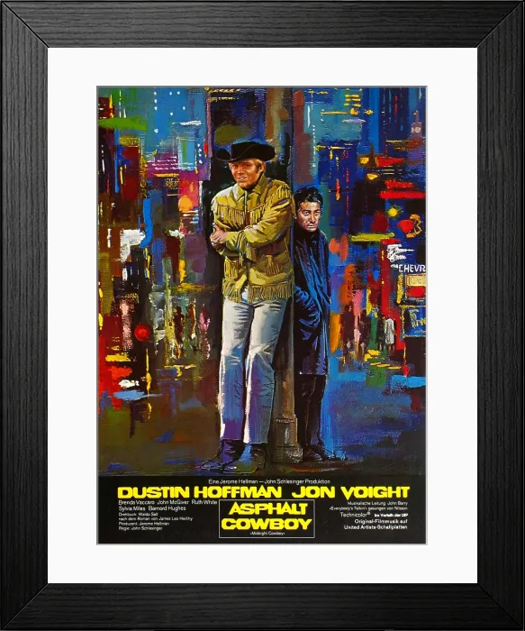 Framed Print : MIDNIGHT COWBOY, (aka ASPHALT COWBOY), from left: Jon Voight, Dustin Hoffman, 1969