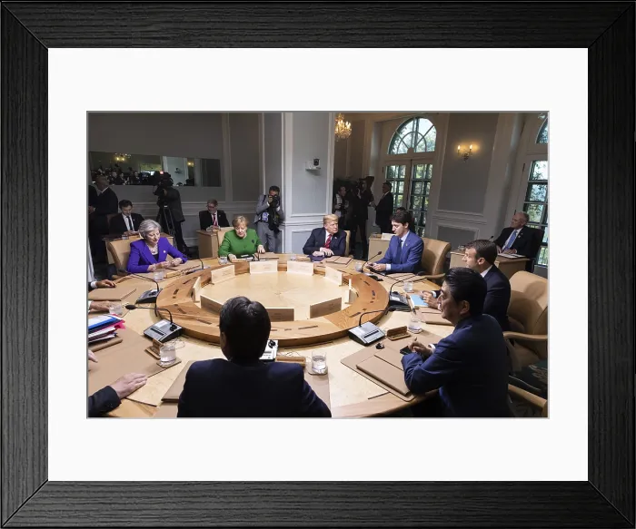Framed Print : President Donald Trump at a working session at the G7 Summit, June 8, 2018