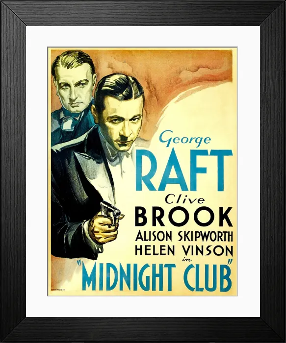 Framed Print : MIDNIGHT CLUB, from left: Clive Brook, George Raft, 1933