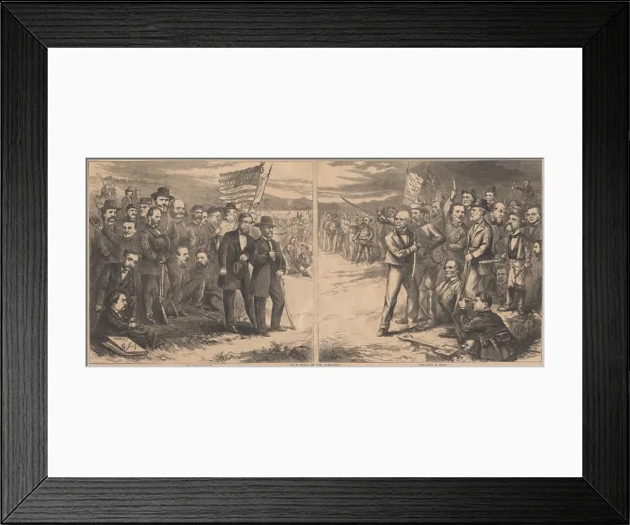 Framed Print : Both Sides of the Question is an 1868 political cartoon about the first Presidential election after the US Civil War Framed Print : Both Sides of the Question is an 1868 political cartoon about the first Presidential election after the US Civil War