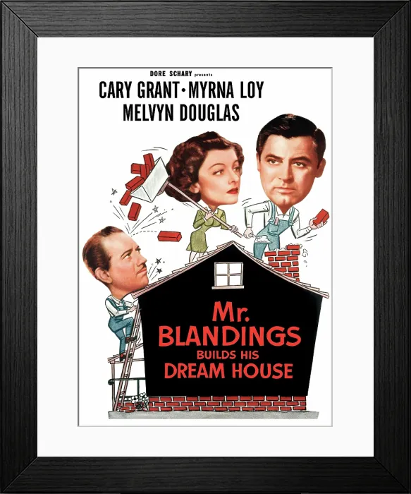 Framed Print : MR. BLANDINGS BUILDS HIS DREAM HOUSE, Melvyn Douglas, Myrna Loy, Cary Grant, 1948
